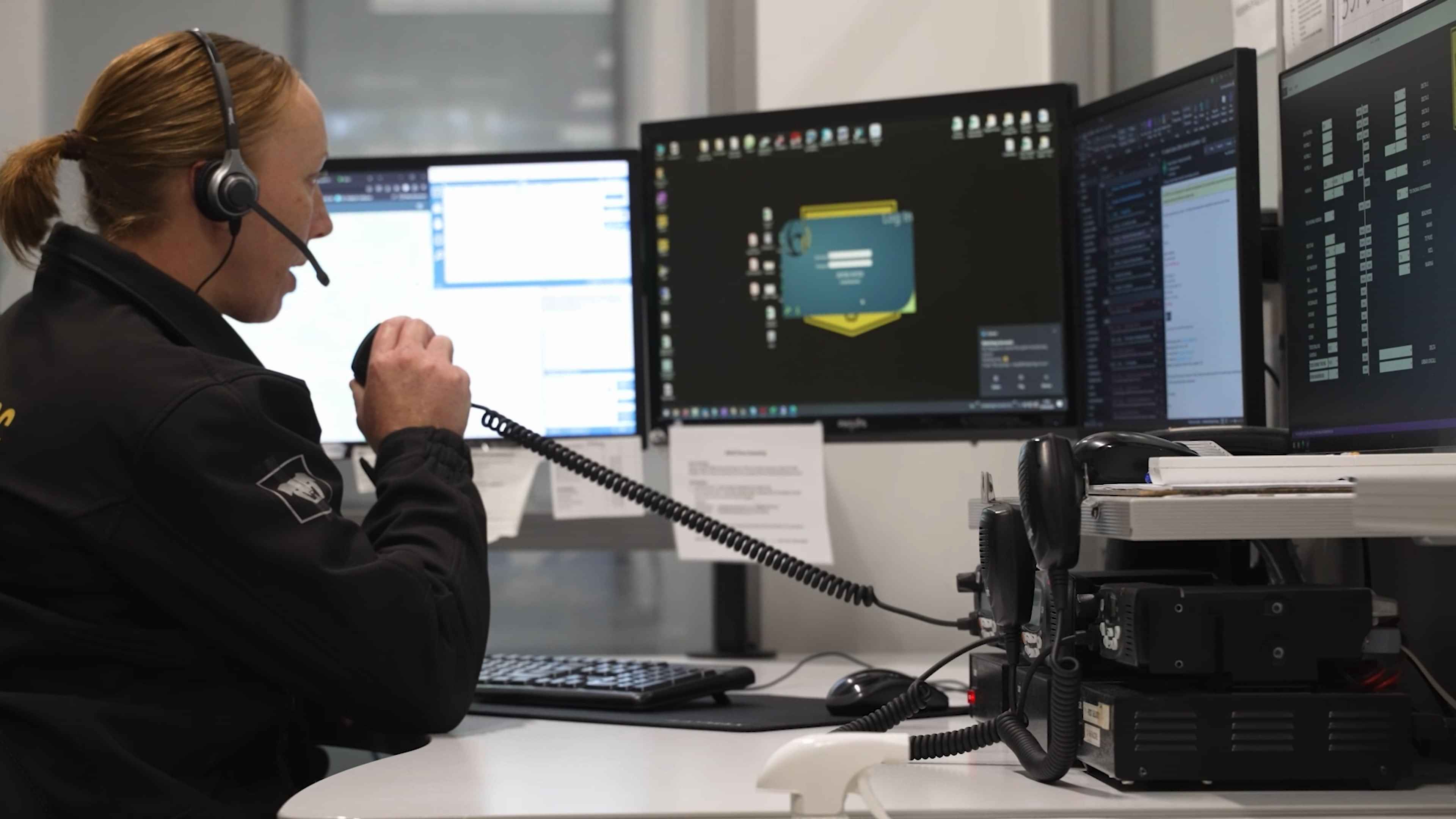 Watchdog security officer on patrol — the on-ground presence that pairs with remote CCTV monitoring and response.